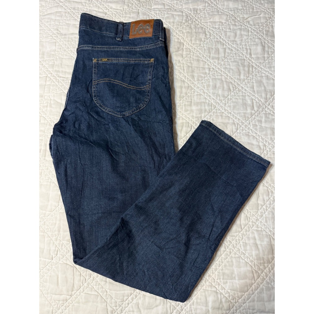 Lee Extreme Motion Jeans Mens 40X32 Dark Indigo Blue Regular Straight Stretch